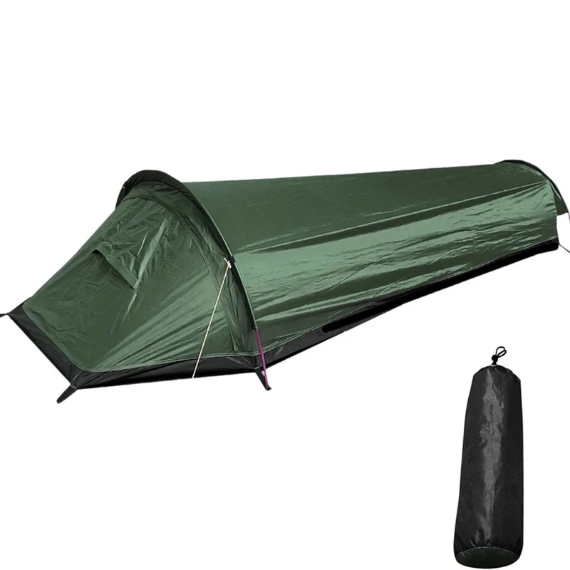 Emergency Mylar Tent - เต็นท์สำหรับตั้งแคมป์แบบสำหรับคนเดียว, ถุงนอนน้ำหนักเบาพิเศษ, กระเป๋าเป้กันน้ำความจุขนาดใหญ่, ผ้าคลุมเต็นท์