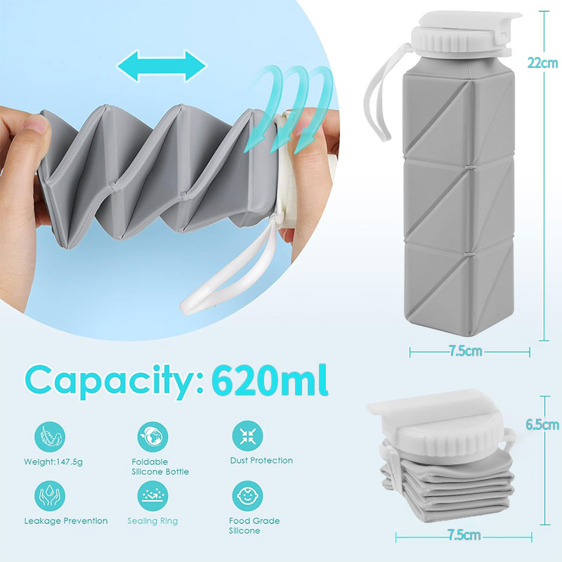 ถ้วยกระบอกน้ำแบบพับได้620มล. พ - Water Bag Collapsible บทวิจารณ์และราคา