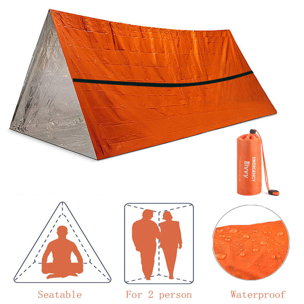 2 คนฉุกเฉิน Shelter Bivy Survi - Emergency Mylar Tent บทวิจารณ์และราคา